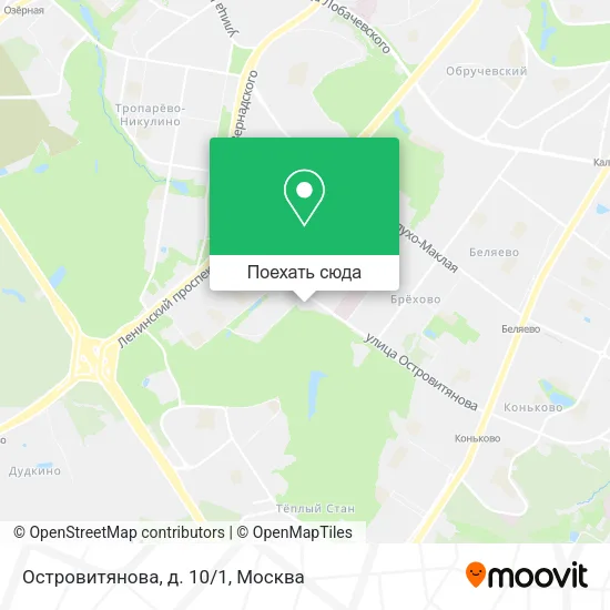 Карта Островитянова, д. 10/1