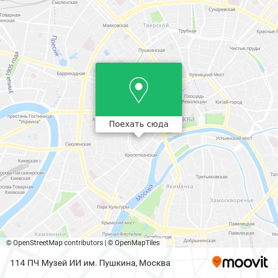 Карта 114 ПЧ Музей ИИ им. Пушкина