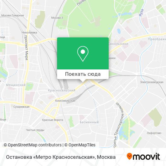 Карта Остановка «Метро Красносельская»