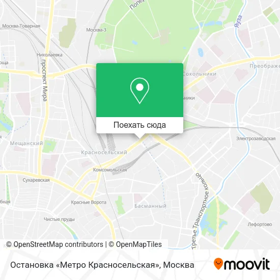 Карта Остановка «Метро Красносельская»