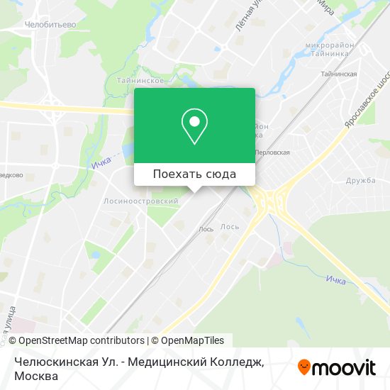 Карта Челюскинская Ул. - Медицинский Колледж