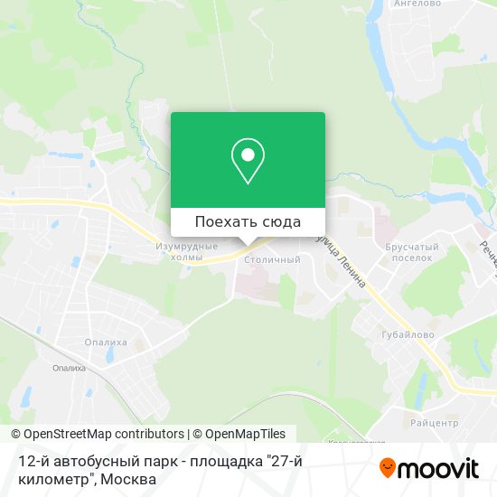 Карта 12-й автобусный парк - площадка "27-й километр"