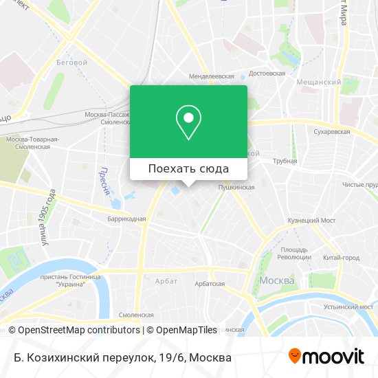 Карта Б. Козихинский переулок, 19/6