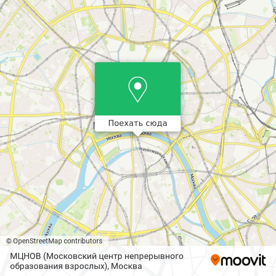 Карта МЦНОВ (Московский центр непрерывного образования взрослых)