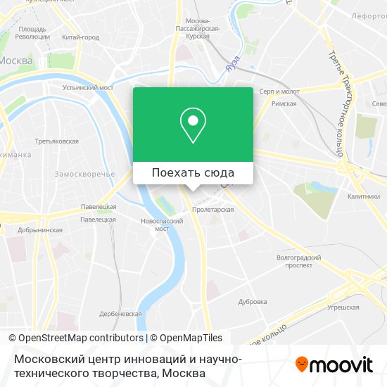 Карта Московский центр инноваций и научно-технического творчества