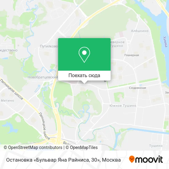 Карта Остановка «Бульвар Яна Райниса, 30»