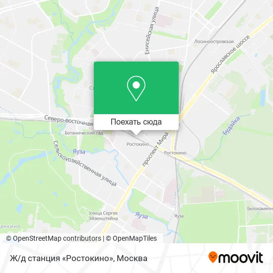 Карта Ж/д станция «Ростокино»