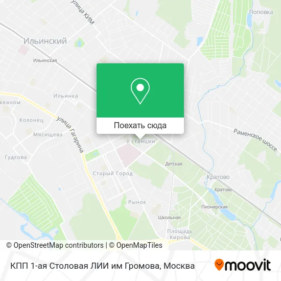 Карта КПП 1-ая Столовая ЛИИ им Громова