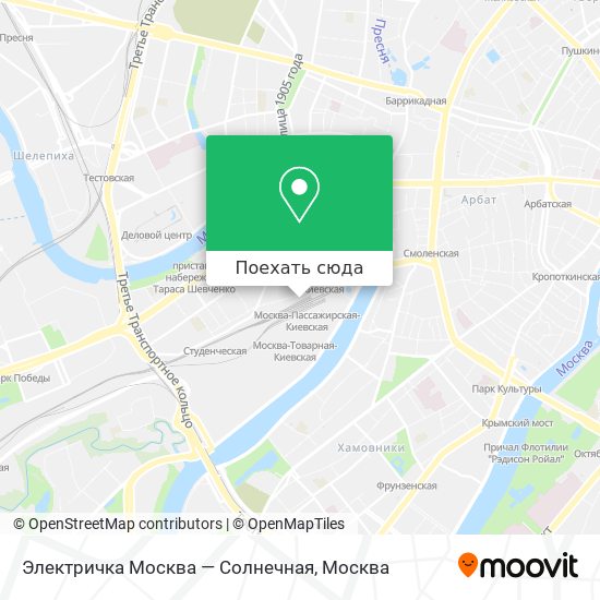 Карта Электричка Москва — Солнечная