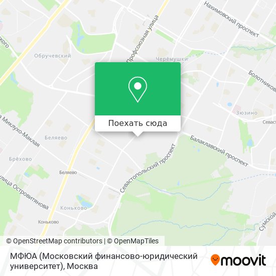 Карта МФЮА (Московский финансово-юридический университет)