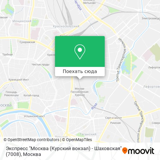 Карта Экспресс "Москва (Курский вокзал) - Шаховская" (7008)