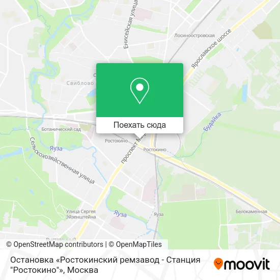 Карта Остановка «Ростокинский ремзавод - Станция "Ростокино"»