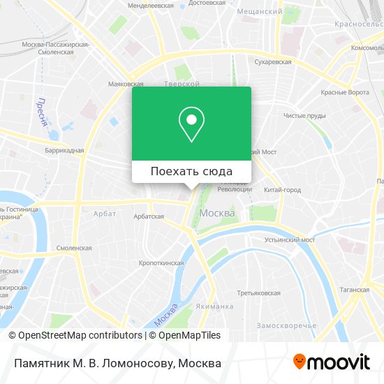 Карта Памятник М. В. Ломоносову