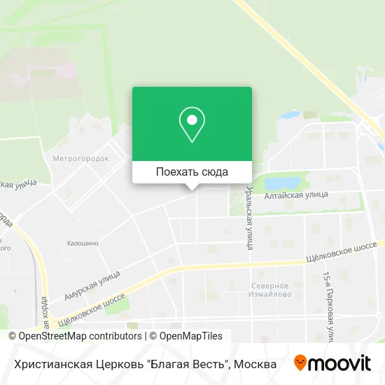 Карта Христианская Церковь "Благая Весть"