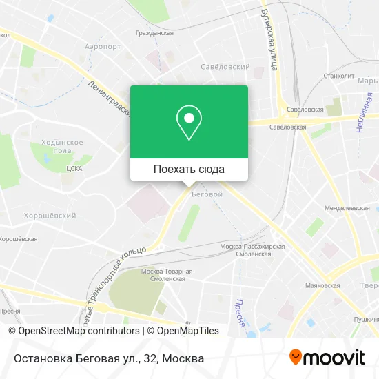 Карта Остановка Беговая ул., 32