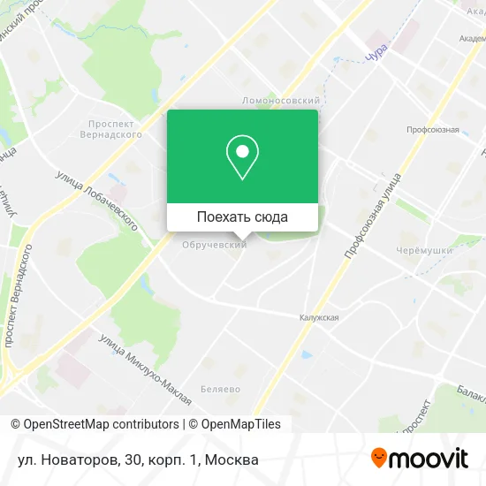 Карта ул. Новаторов, 30, корп. 1