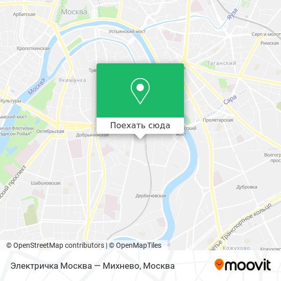 Карта Электричка Москва — Михнево