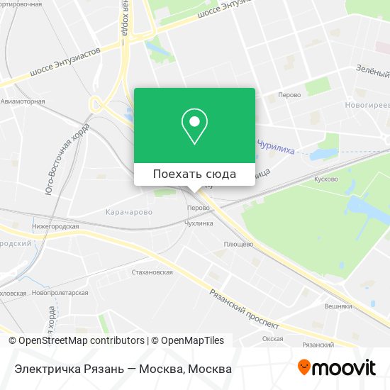 Карта Электричка Рязань — Москва