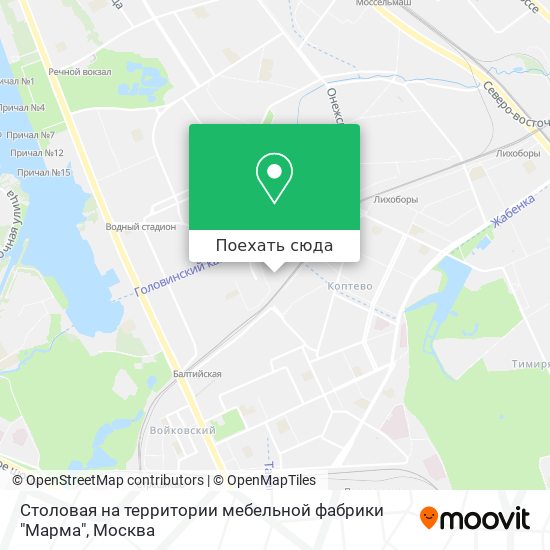 Карта Столовая на территории мебельной фабрики "Марма"