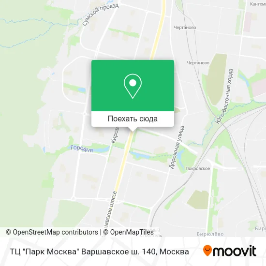 Карта ТЦ "Парк Москва" Варшавское ш. 140