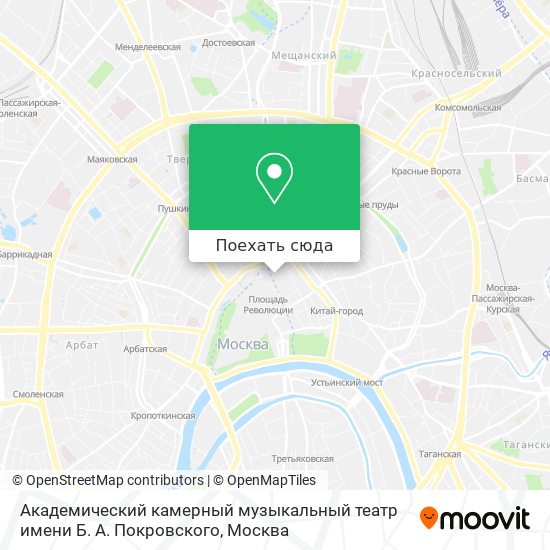 Карта Академический камерный музыкальный театр имени Б. А. Покровского