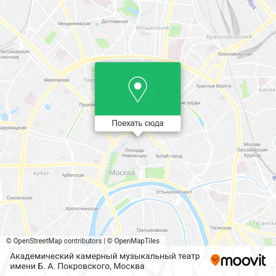 Карта Академический камерный музыкальный театр имени Б. А. Покровского
