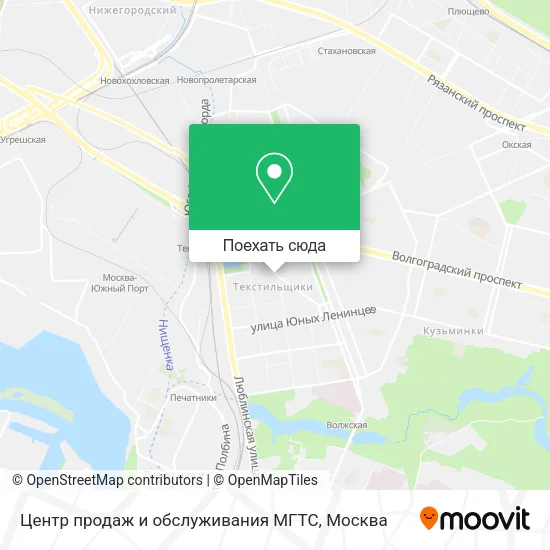 Карта Центр продаж и обслуживания МГТС