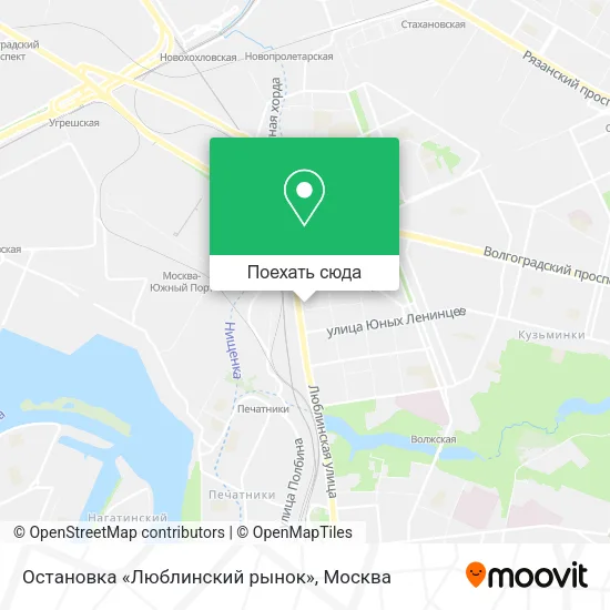 Карта Остановка «Люблинский рынок»