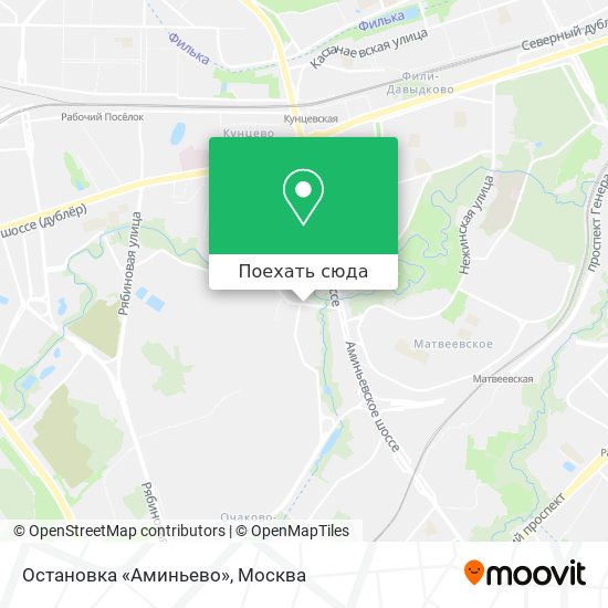 Карта Остановка «Аминьево»