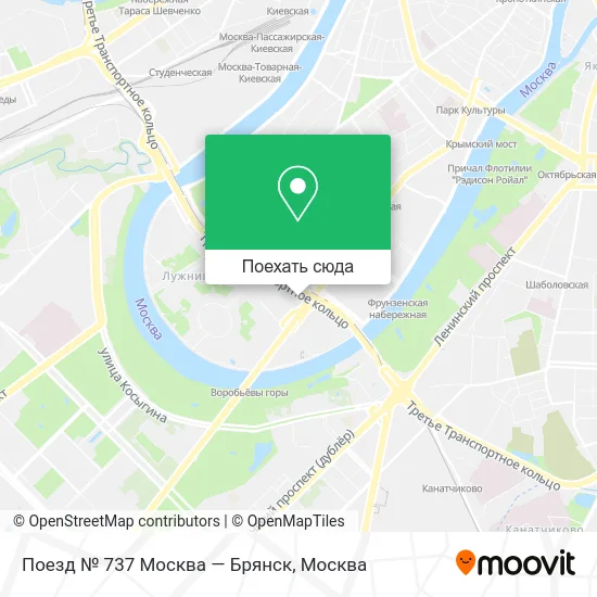 Карта Поезд № 737 Москва — Брянск