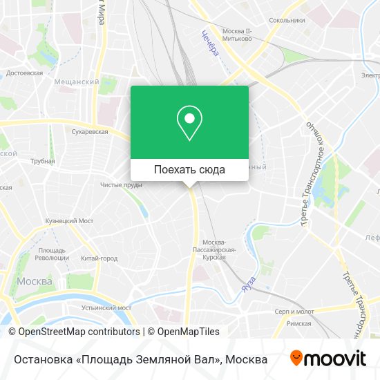 Карта Остановка «Площадь Земляной Вал»