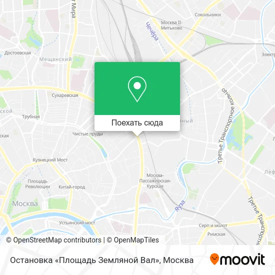 Карта Остановка «Площадь Земляной Вал»