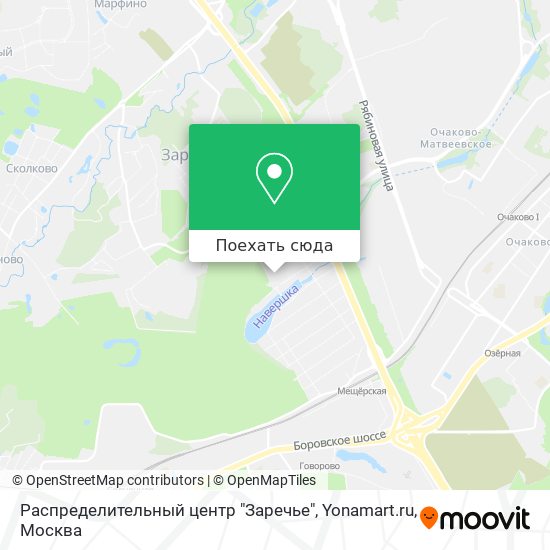 Карта Распределительный центр "Заречье", Yonamart.ru