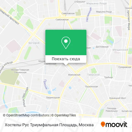 Карта Хостелы Рус Триумфальная Площадь