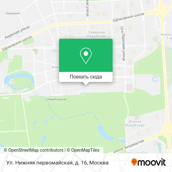Карта Ул. Нижняя первомайская, д. 16