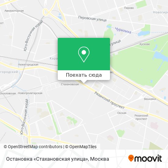 Карта Остановка «Стахановская улица»
