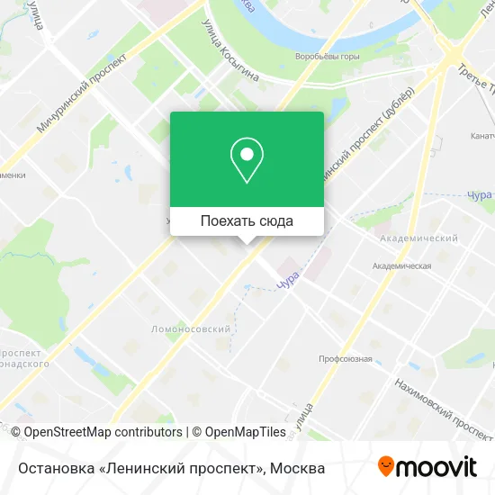 Карта Остановка «Ленинский проспект»