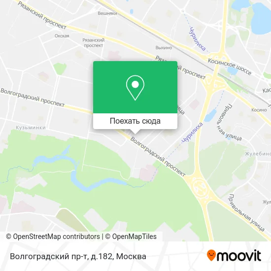 Карта Волгоградский пр-т, д.182