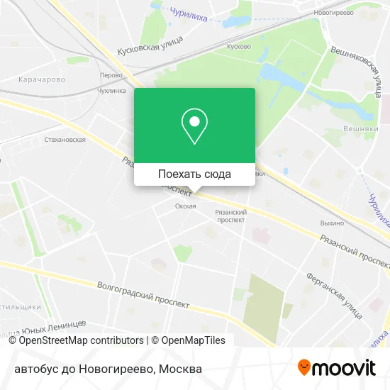 Карта автобус до Новогиреево