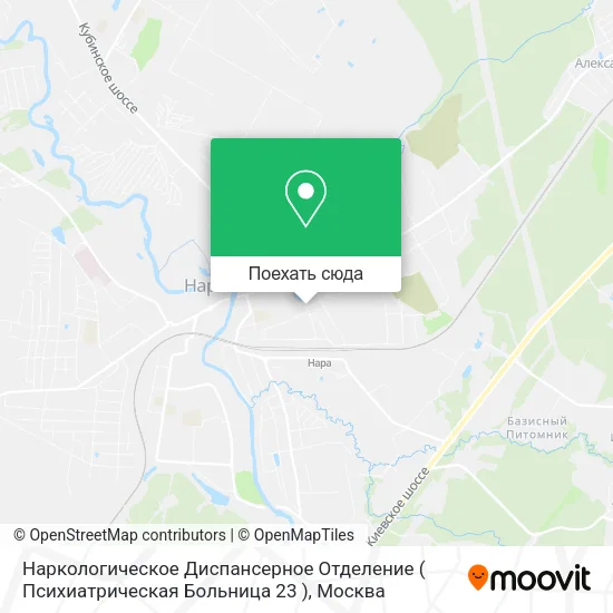 Карта Наркологическое Диспансерное Отделение ( Психиатрическая Больница 23 )