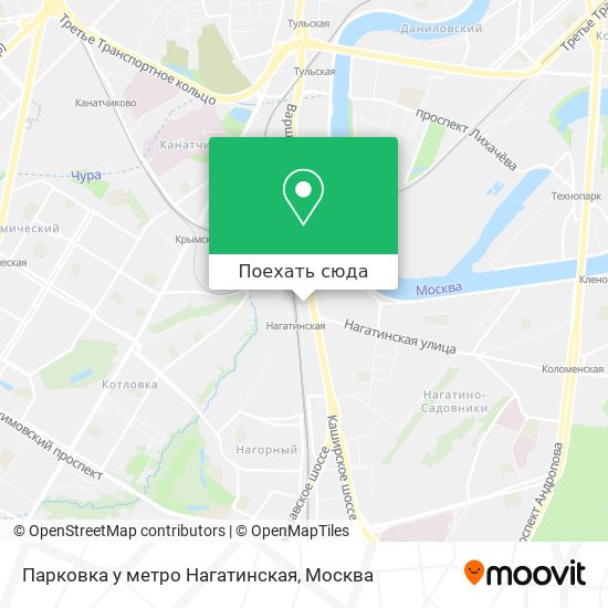 Карта Парковка у метро Нагатинская
