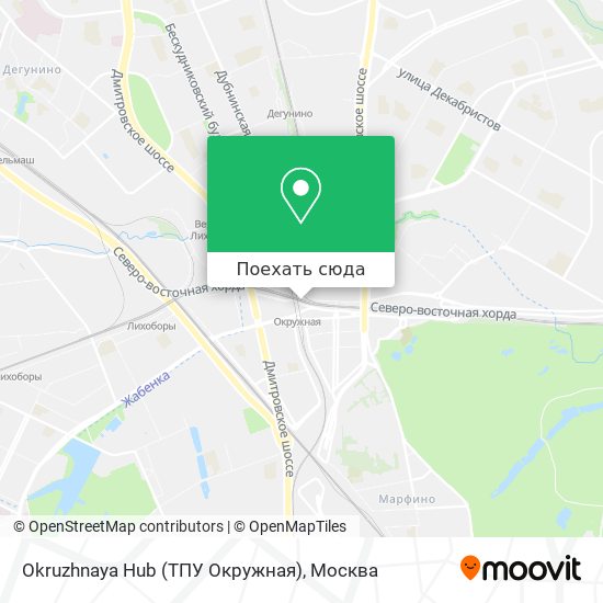 Карта Okruzhnaya Hub (ТПУ Окружная)