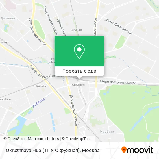 Карта Okruzhnaya Hub (ТПУ Окружная)