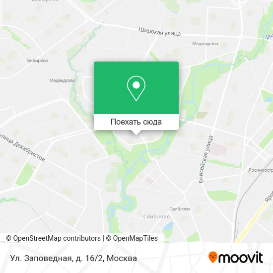 Карта Ул. Заповедная, д. 16/2