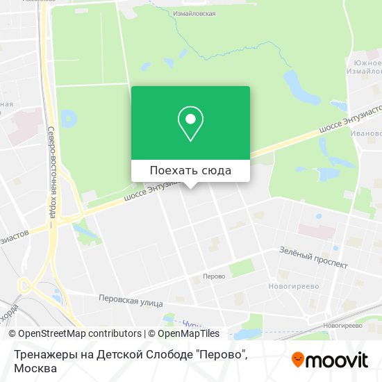 Карта Тренажеры на Детской Слободе "Перово"