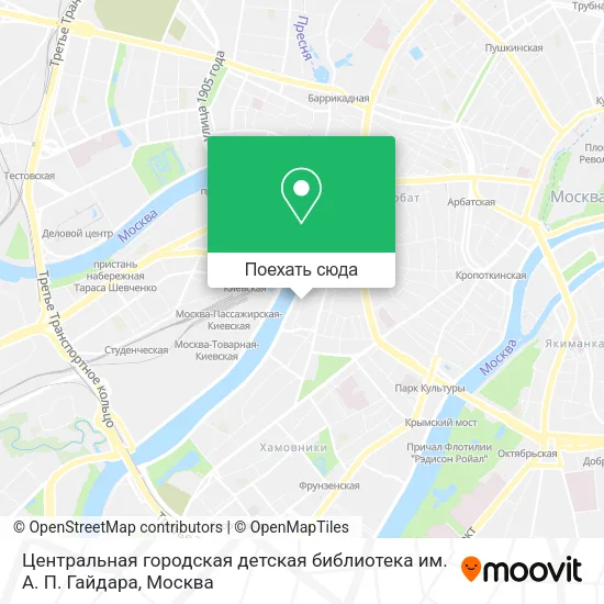 Карта Центральная городская детская библиотека им. А. П. Гайдара
