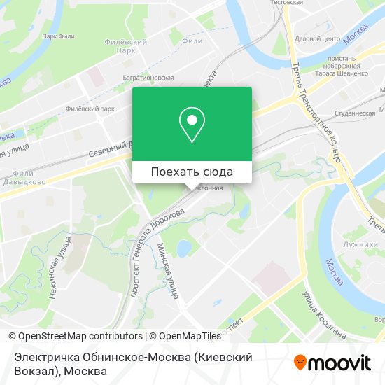 Карта Электричка Обнинское-Москва (Киевский Вокзал)