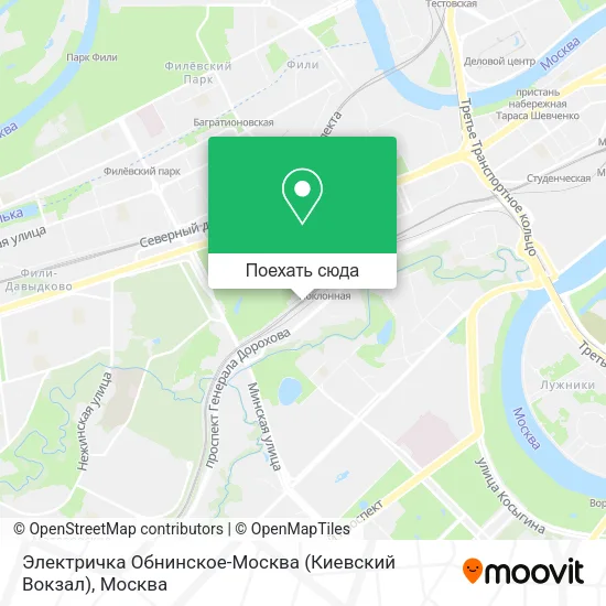Карта Электричка Обнинское-Москва (Киевский Вокзал)