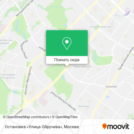 Карта Остановка «Улица Обручева»