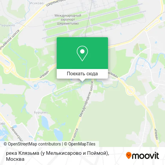 Карта река Клязьма (у Мелькисарово и Поймой)